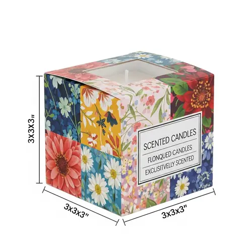 Elegant 3x3x3 Inch Decorative Scented Candle Box
