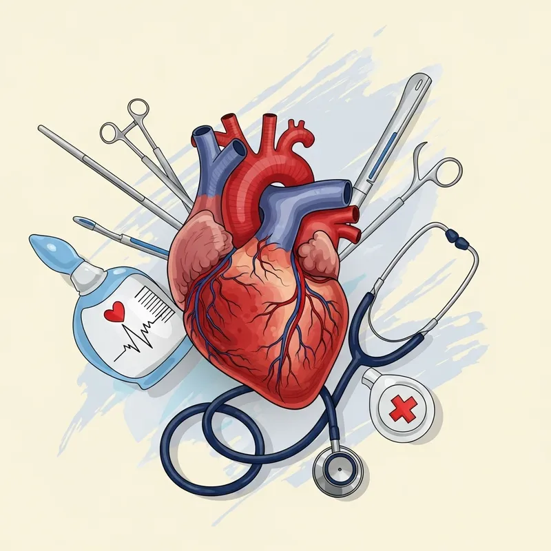 Symbolic Heart Disease Illustration | Mourning Ailing Heart Symbolic Heart Disease Illustration | Mourning Ailing Heart