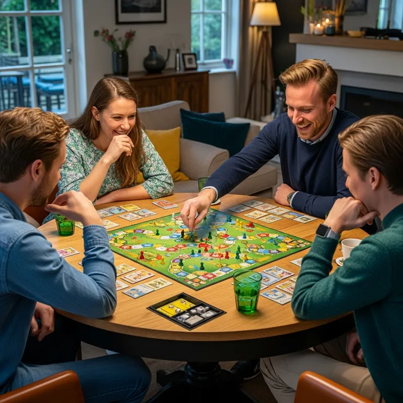 Dutch Board Game Players in a Cozy Setting Dutch Board Game Players in a Cozy Setting
