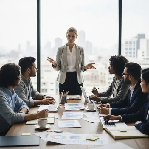 Diverse Team Collaboration in Corporate Setting | Modern Office Scene