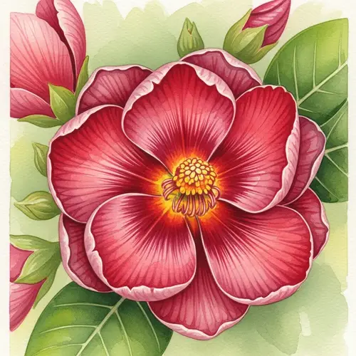 Dala Flower Botanical Illustration in Watercolors