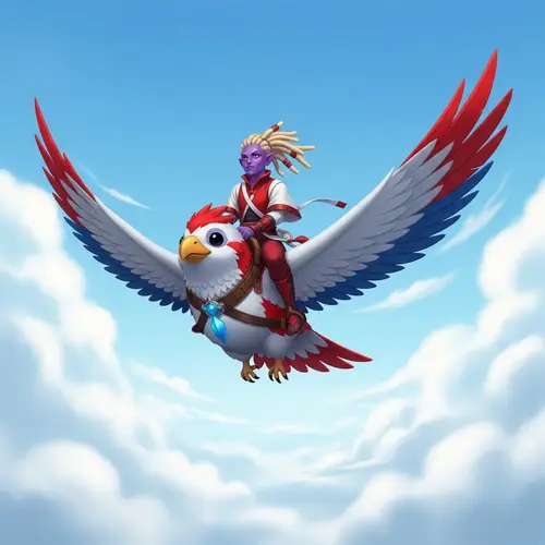 Purple Alien Riding Bird-Like Creature in Flight | Amazing Artwork