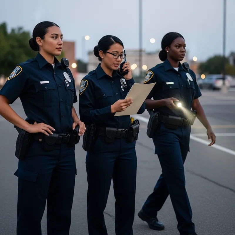 Empowered Female Police Officers - Urban Patrol Scene
