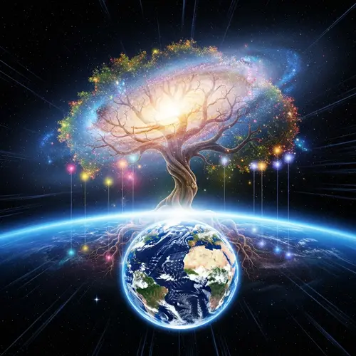 Cosmic Scene: Symbolizing Life's Power and Purpose