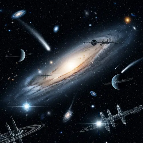 Futuristic Galaxy Exploration | Cosmic Lights & Technology