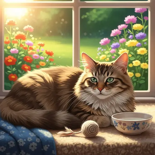 Peaceful Domestic Cat by the Window