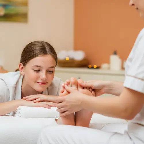 Tranquil Teenage Girl Foot Massage | Relaxation Spa Experience