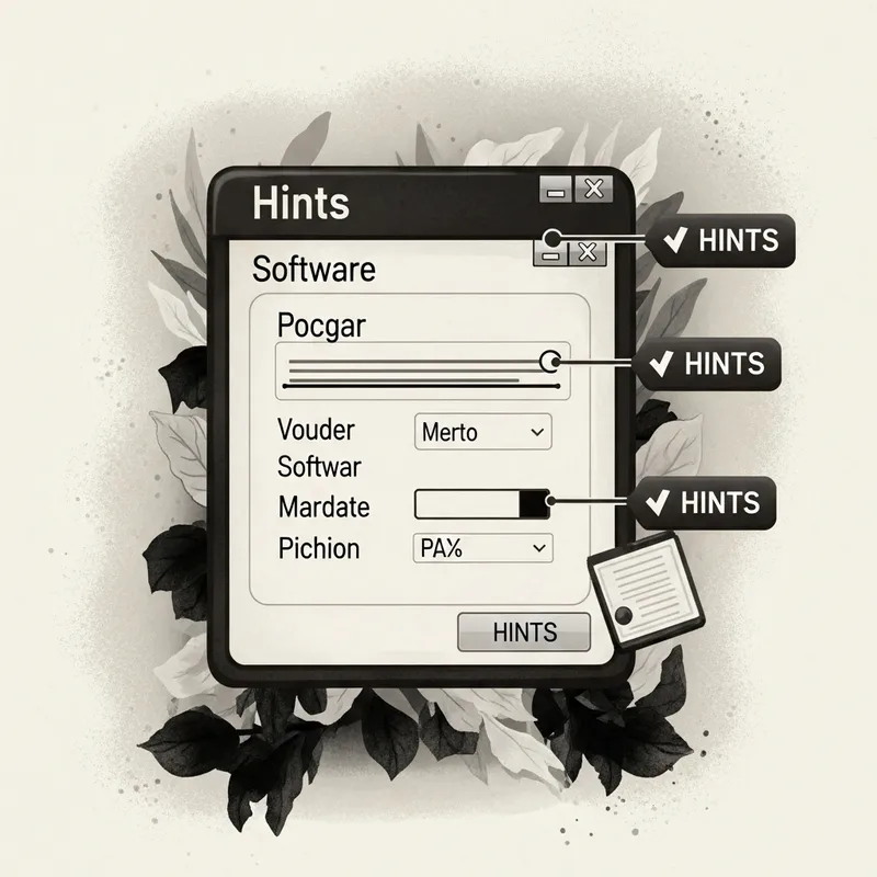 Vintage Black-and-White Poster Program Interface with Chiaroscuro Lighting