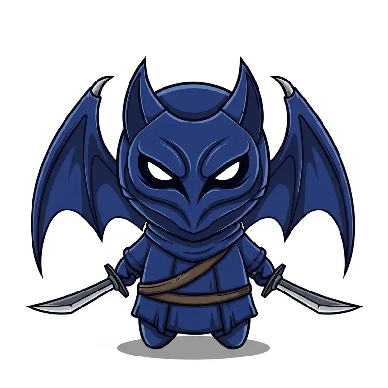 Mysterious Meta Knight with Bat-like Wings and Piercing Eyes