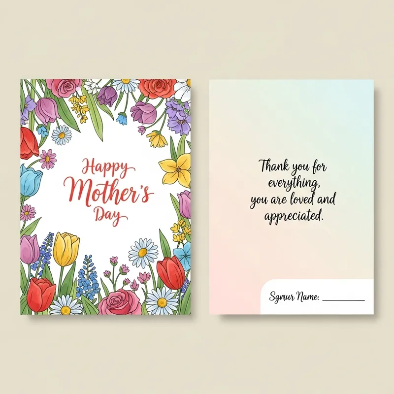 Vibrant Spring Mother's Day Card Design