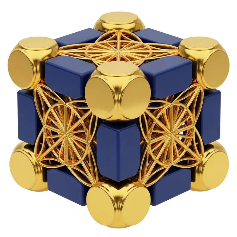 Golden Metatron's Cube in Blue