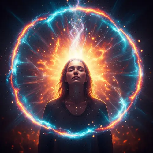 Beautiful Person in Mystical, Colorful Light