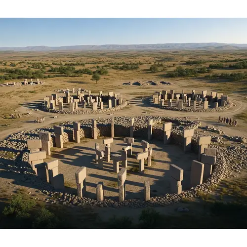 Illustration of Ancient Göbeklitepe Archaeological Site | 9500 BC