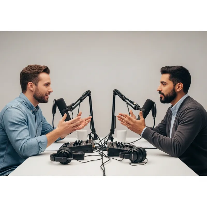 Dynamic Podcast Discussion Between Diverse Faces Dynamic Podcast Discussion Between Diverse Faces