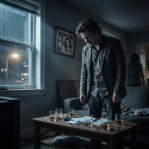 Dramatic Scene: Cheating Husband in Urban Apartment