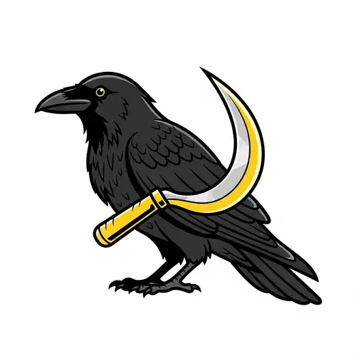 Crow with Sickle Clipart: Unique Illustration for Your Design