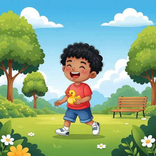 Joyful Child Playing in Park | Innocent Moments