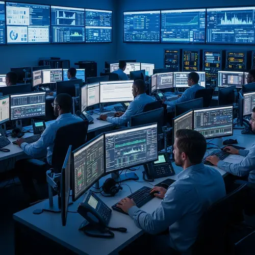 Network Operation Center in Full Swing - Tech Jobs Environment