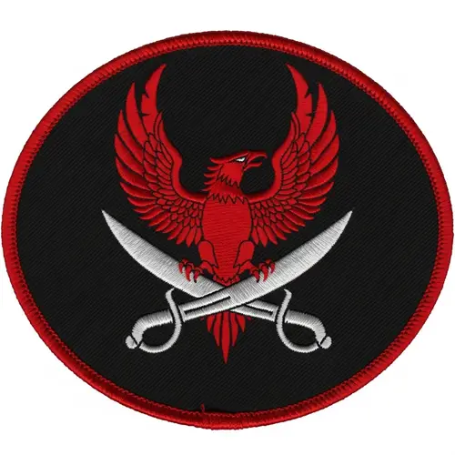 Red Phoenix Military Patch with Crossed Cutlasses