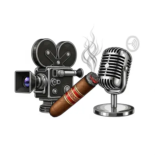Realistic Cinema Camera, Cigar & Podcast Microphone Design