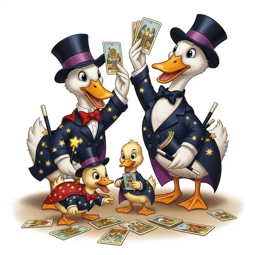 Happy Ducks Magician Family | Mystical Tarot Card Activity