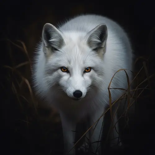 Majestic White Fox: Wildlife Art by John James Audubon Style