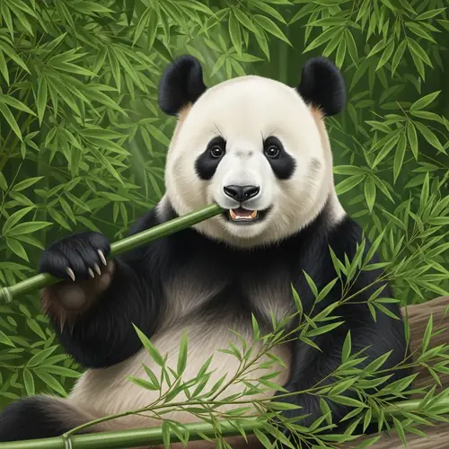 Detailed Image of Panda in Verdant Bamboo Forest