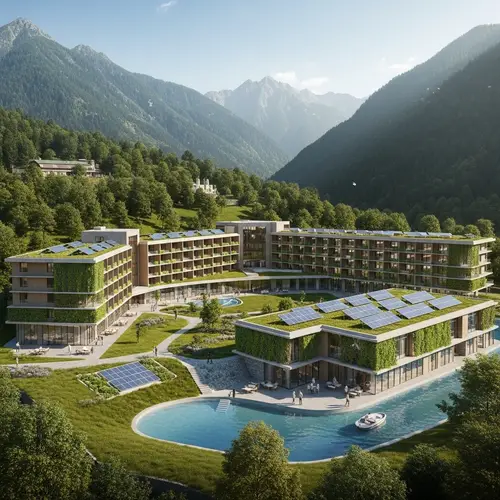 Futuristic Traditional Hotel in Mountains | Sustainable Features
