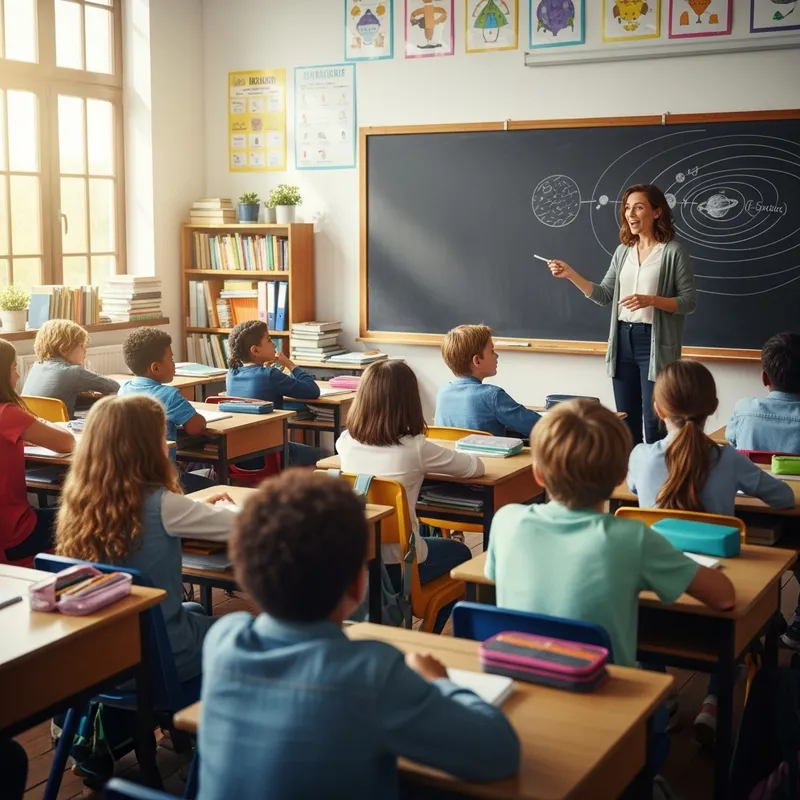 Diverse Classroom: Instructor Teaching at Blackboard