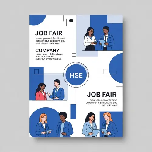 Professional Job Fair Flyer Design in Clean Minimalist Style