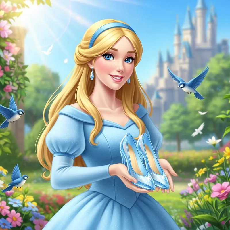 Enchanted Cinderella in Light Blue Gown | Fairy Tale Beauty