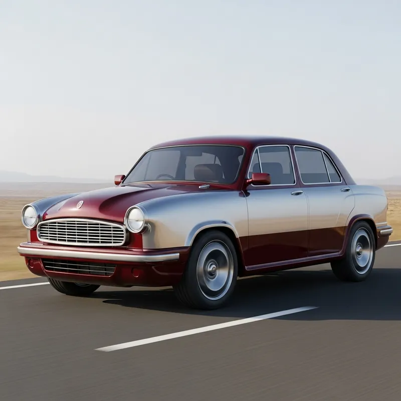 Iconic Inspired Sports Sedan | Metallic Silver & Maroon Design