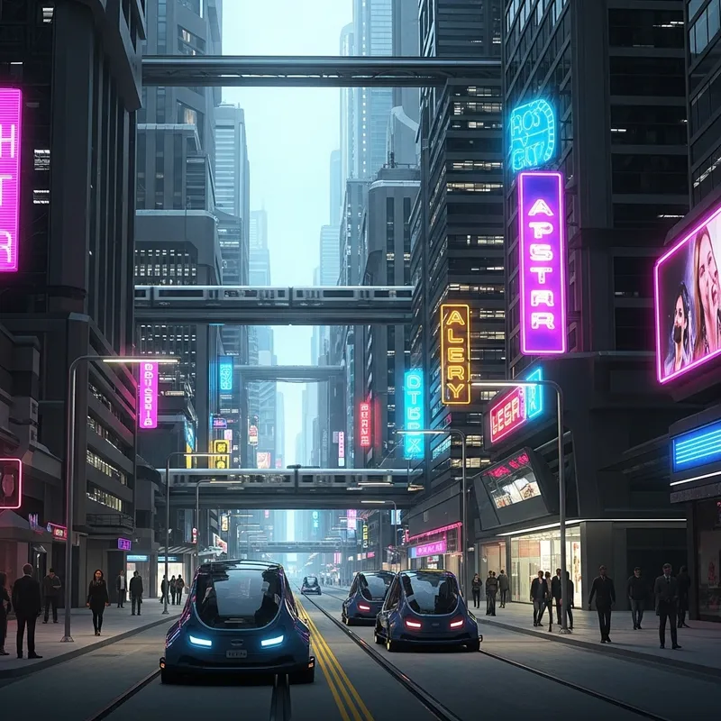 Futuristic Cityscape: Innovative High-Tech Buildings