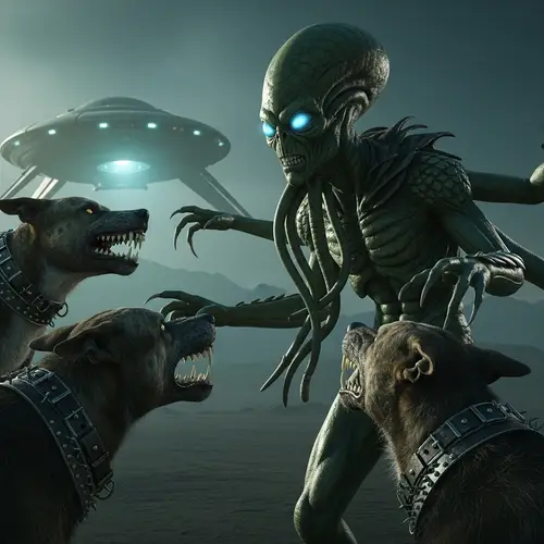 Extraterrestrial Being vs Menacing Guard Dogs - Alien Encounter