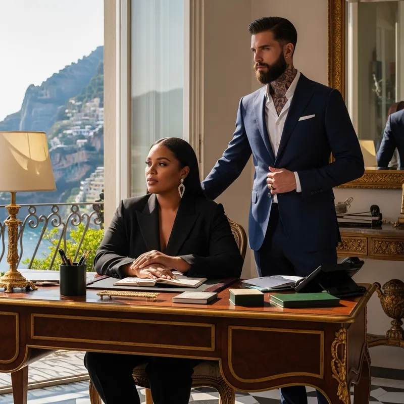 Empowered Couple in Opulent Amalfi Coast Setting