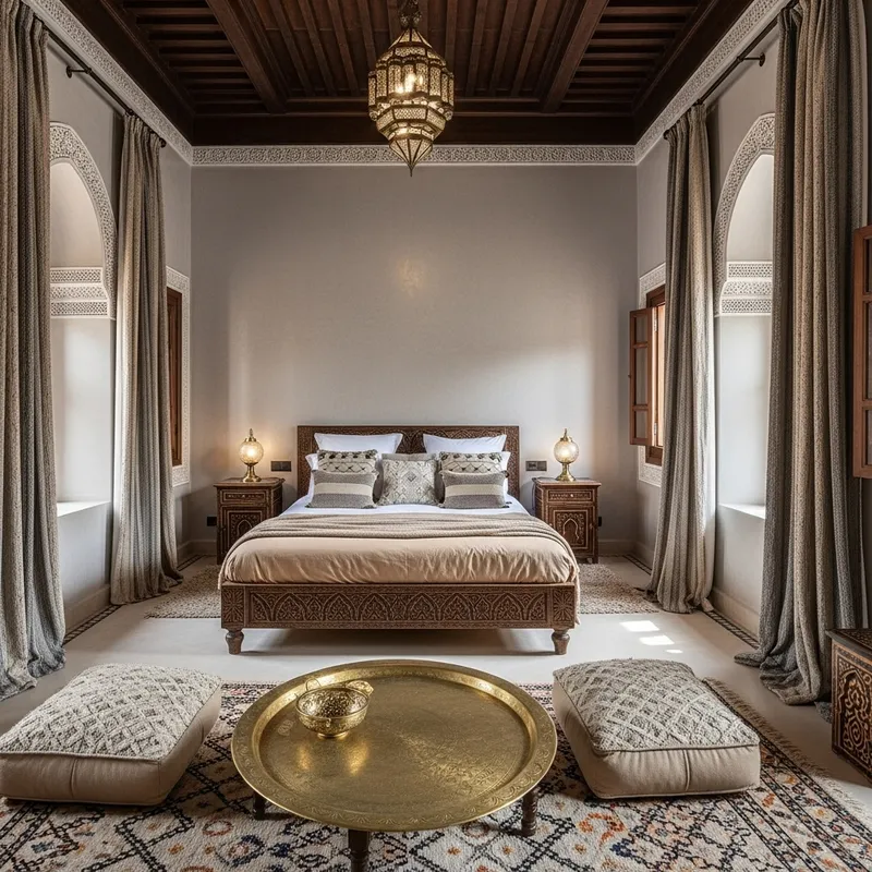 Elegant Marrakech Style Bedroom Decor | Sand & Stucco Harmony Elegant Marrakech Style Bedroom Decor | Sand & Stucco Harmony