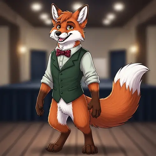 Furry Zorro Character: Playful and Anthromorphic Fox