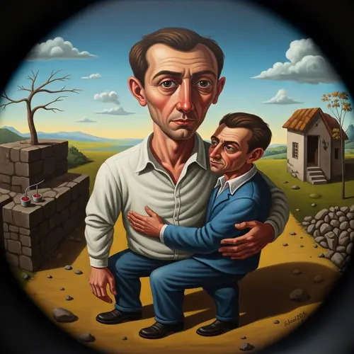 Surrealist Painting: Emotionally Charged Portrayal of Addiction Struggle