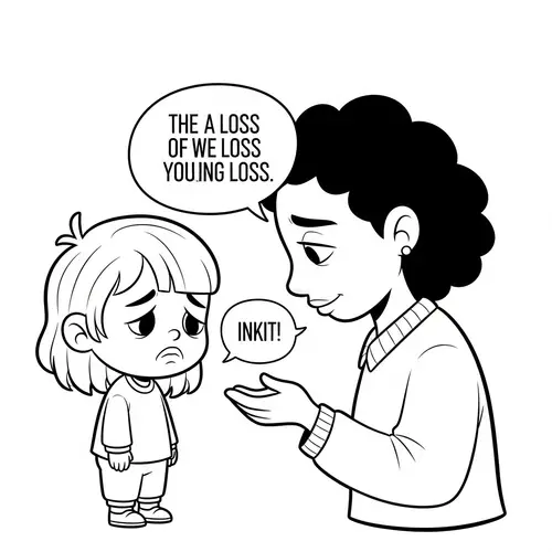 Whimsical Coloring Page for Conversations About Loss