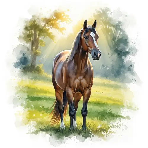 Majestic Horse Watercolor Painting