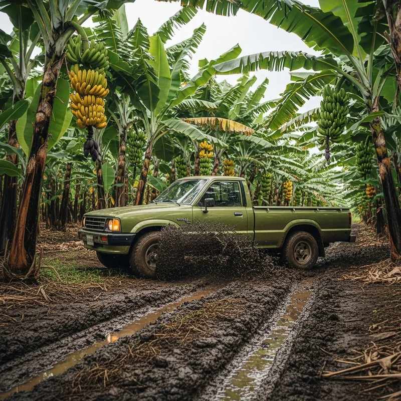 Mazda Pickup Truck in Banana Plantation Adventure Mazda Pickup Truck in Banana Plantation Adventure