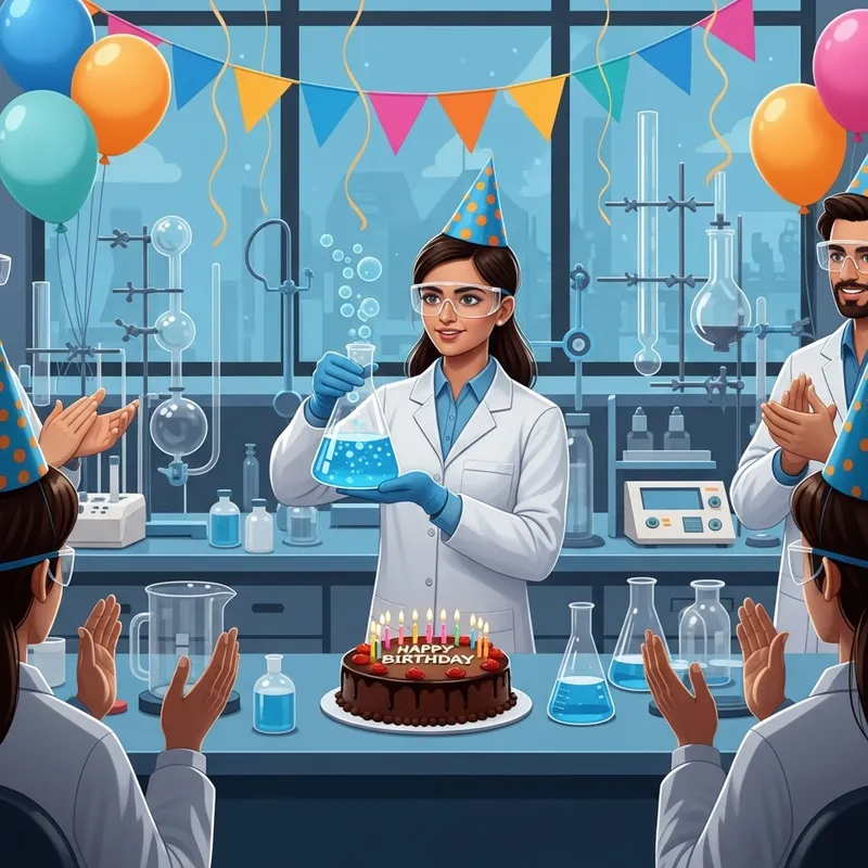 Female Chemical Engineer Birthday Celebration | Lab Party
