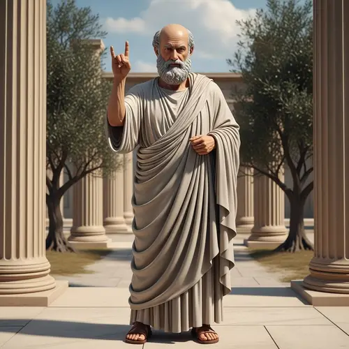 Philosopher in Greek Toga with Modern Twist