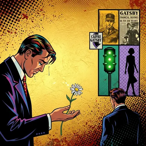 Epic Tragedy: Jay Gatsby's Despair, Nick's Revelation, Pop Art Style