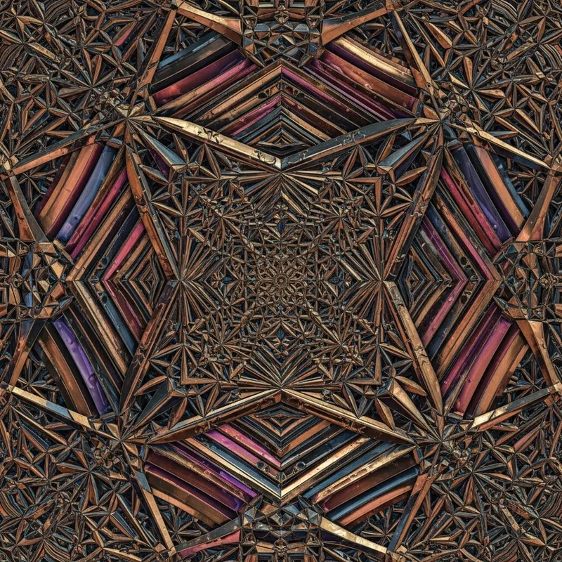 Colorful Metallic Geometrical Fractal Image | Vibrant Design Colorful Metallic Geometrical Fractal Image | Vibrant Design