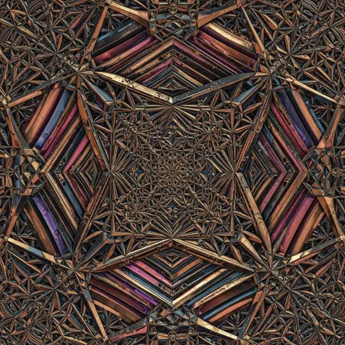 Colorful Metallic Geometric Fractal Art for Depth & Vibrancy