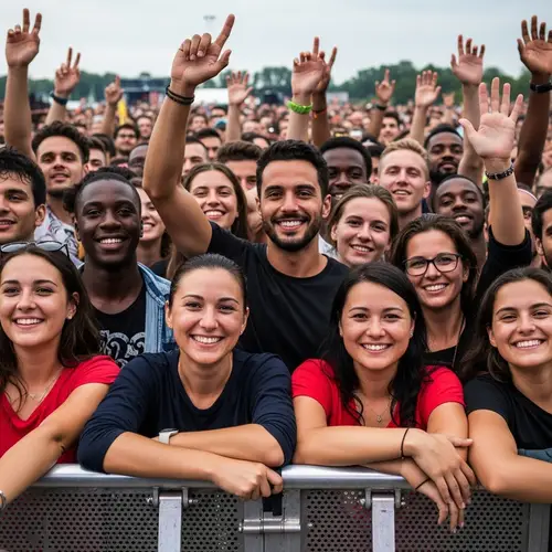 Live Concert Experience: Diverse Crowd Embraces Favorite Band