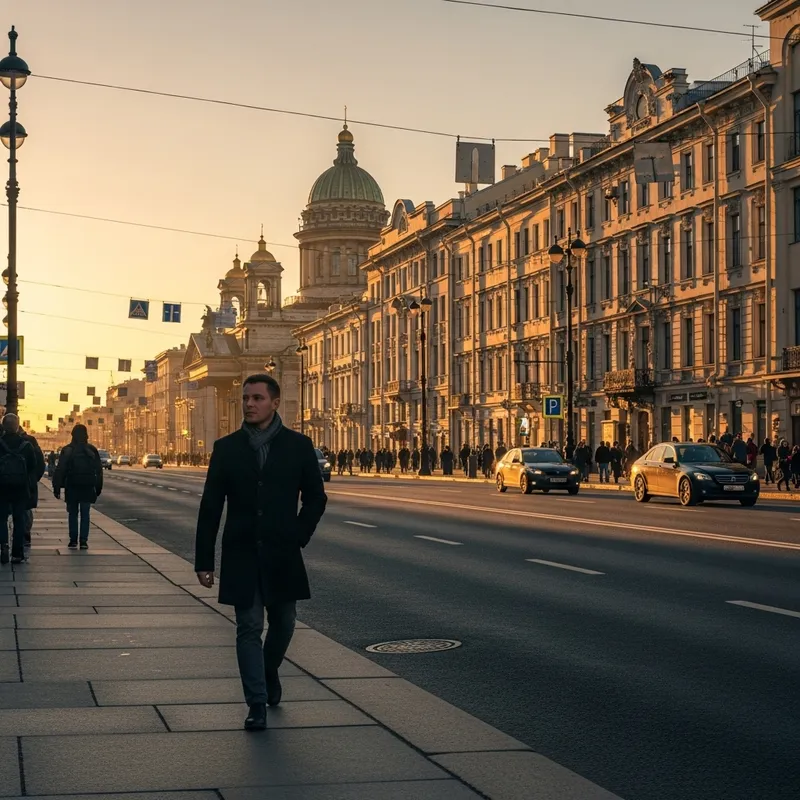 Man on Nevsky Prospect - Saint Petersburg