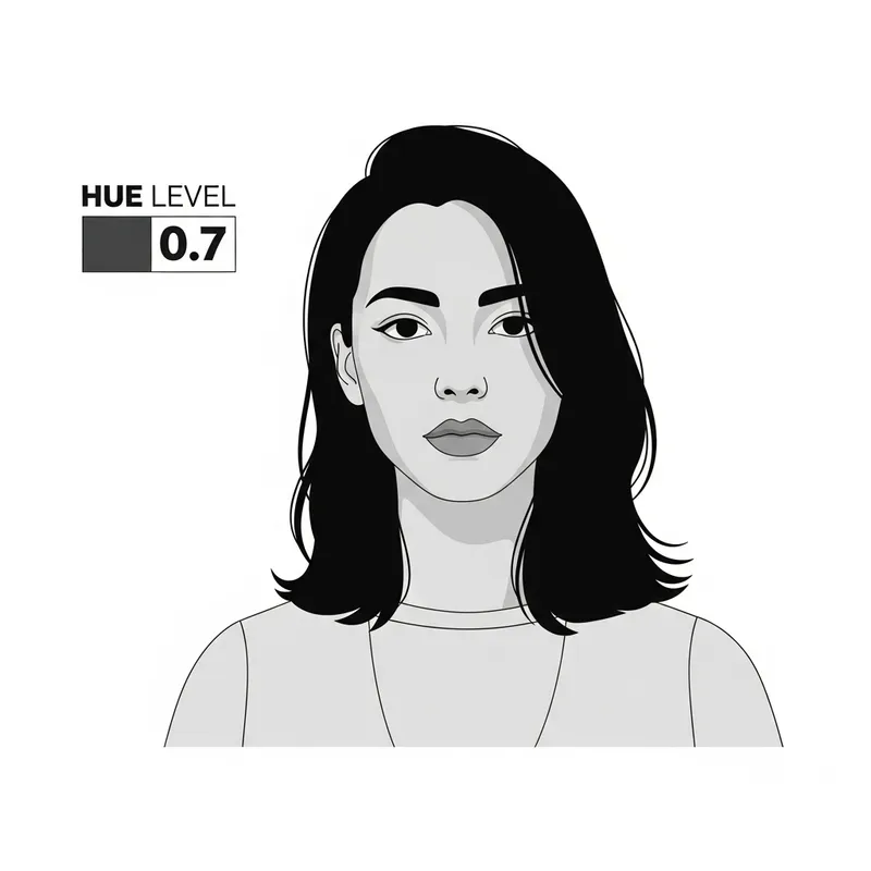 Minimalist Portrait in Monochromatic Color Scheme - Style #5, Hue 0.7