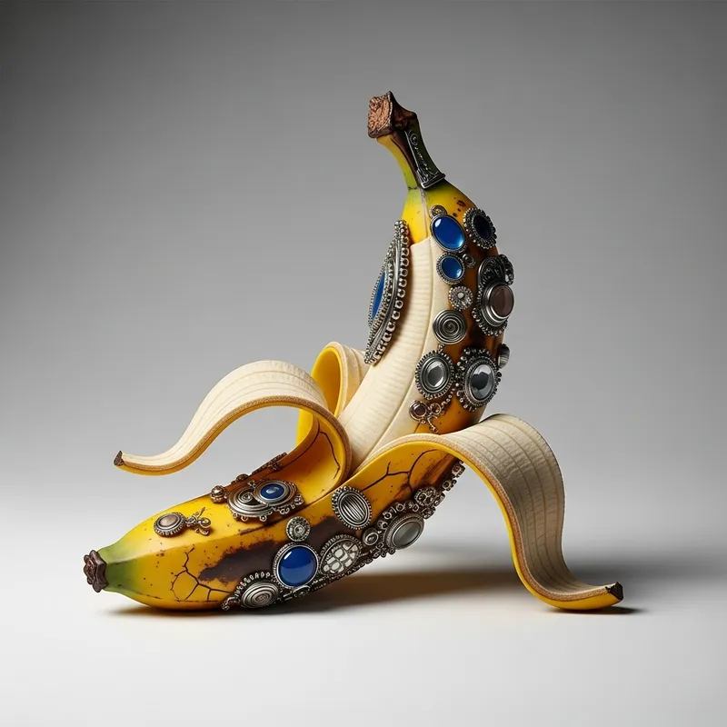 Abstract Banana Peel Sculpture: A Ceramic Masterpiece